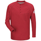 iQ Flame Resistant Long Sleeve Henley Shirt in Red